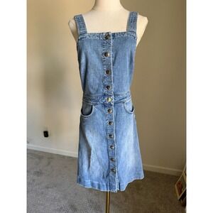 FRAME‎ Denim Claire Islet Button Front Mini Dress Mid Wash Jean Small